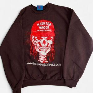 Online-ceramics Men's Brown and Black Sweatshirt